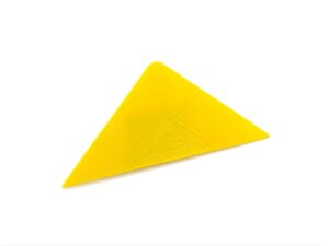A yellow triangle is shown on the ground.