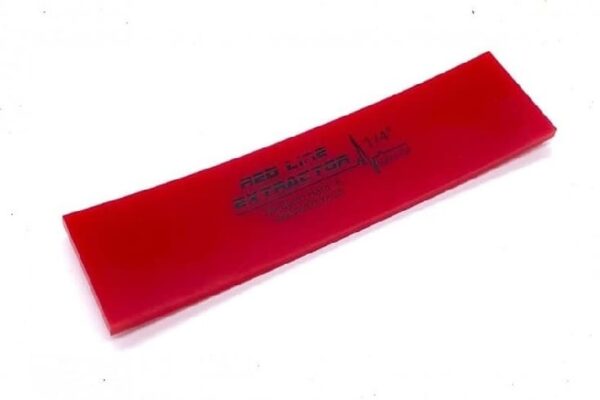8" FUSION RED LINE EXTRACTOR 1/4" THICK - NO BEVEL SQUEEGEE BLADE - FIRM AND VERY RIGID